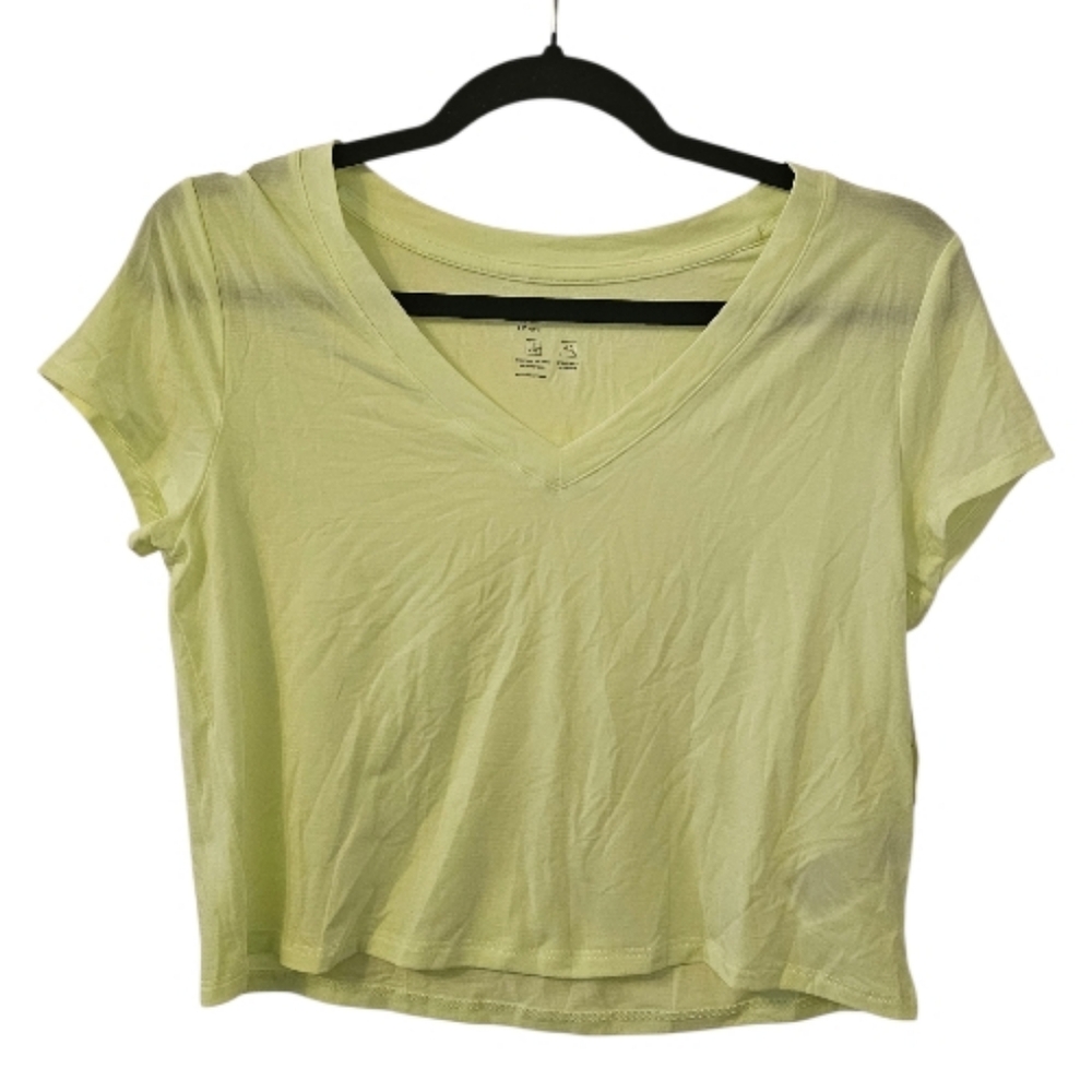 Neon Green GAP Women's GapFit Breathe V-Neck T-Shirt